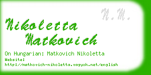 nikoletta matkovich business card